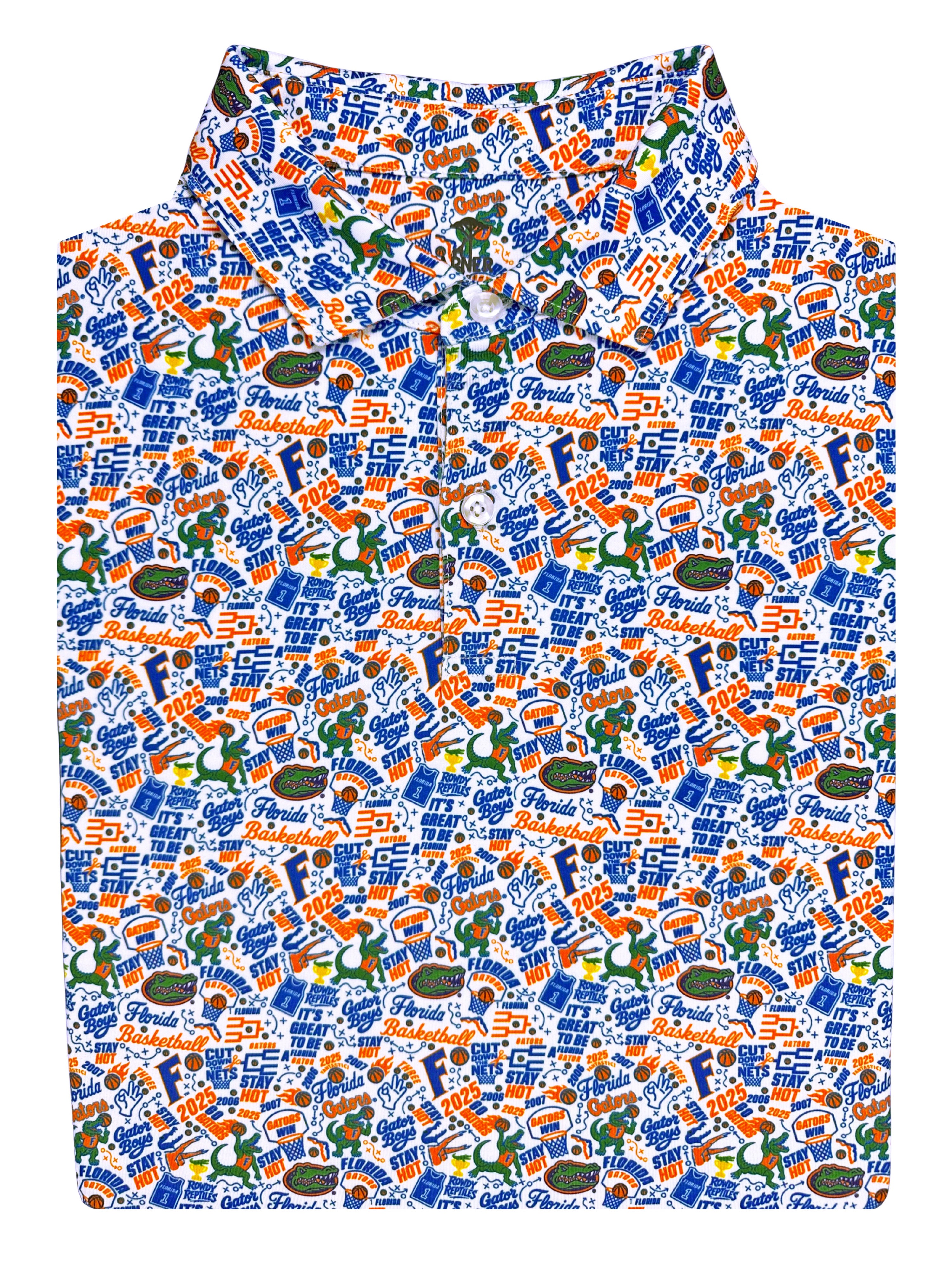The UF Gator Basketball Print Polo